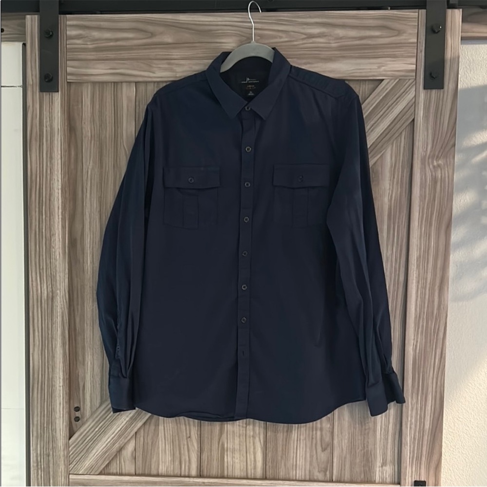 Marc Anthony Blue Casual Button Down Shirt‎